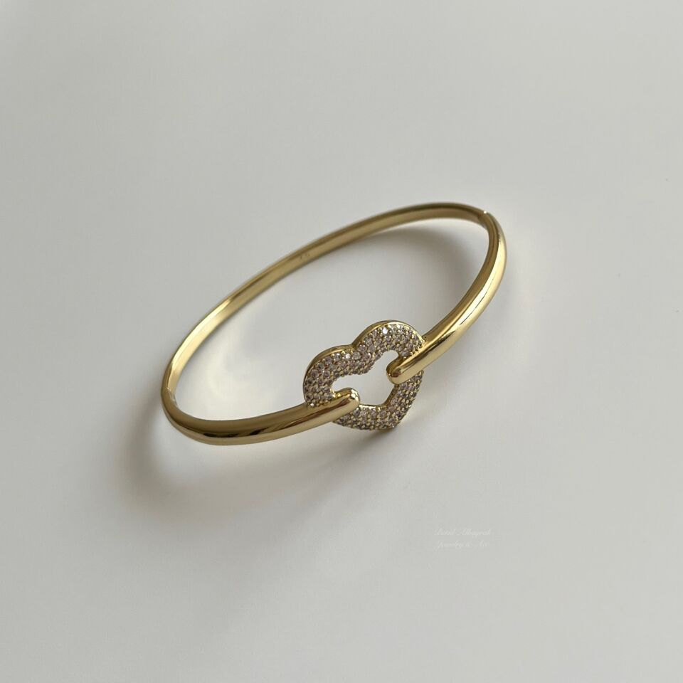 Taşlı Kalp Xuping Kelepçe Bileklik