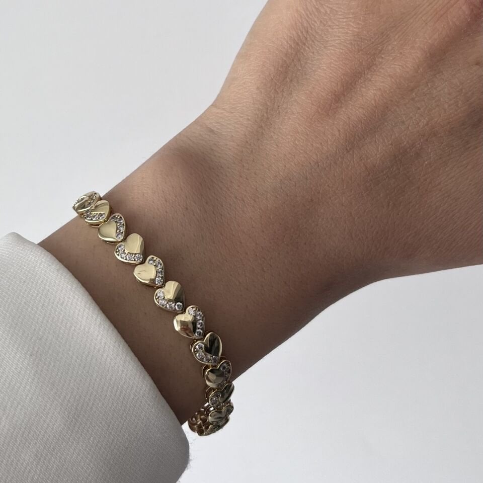 Taşlı Kalpli Xuping Bileklik