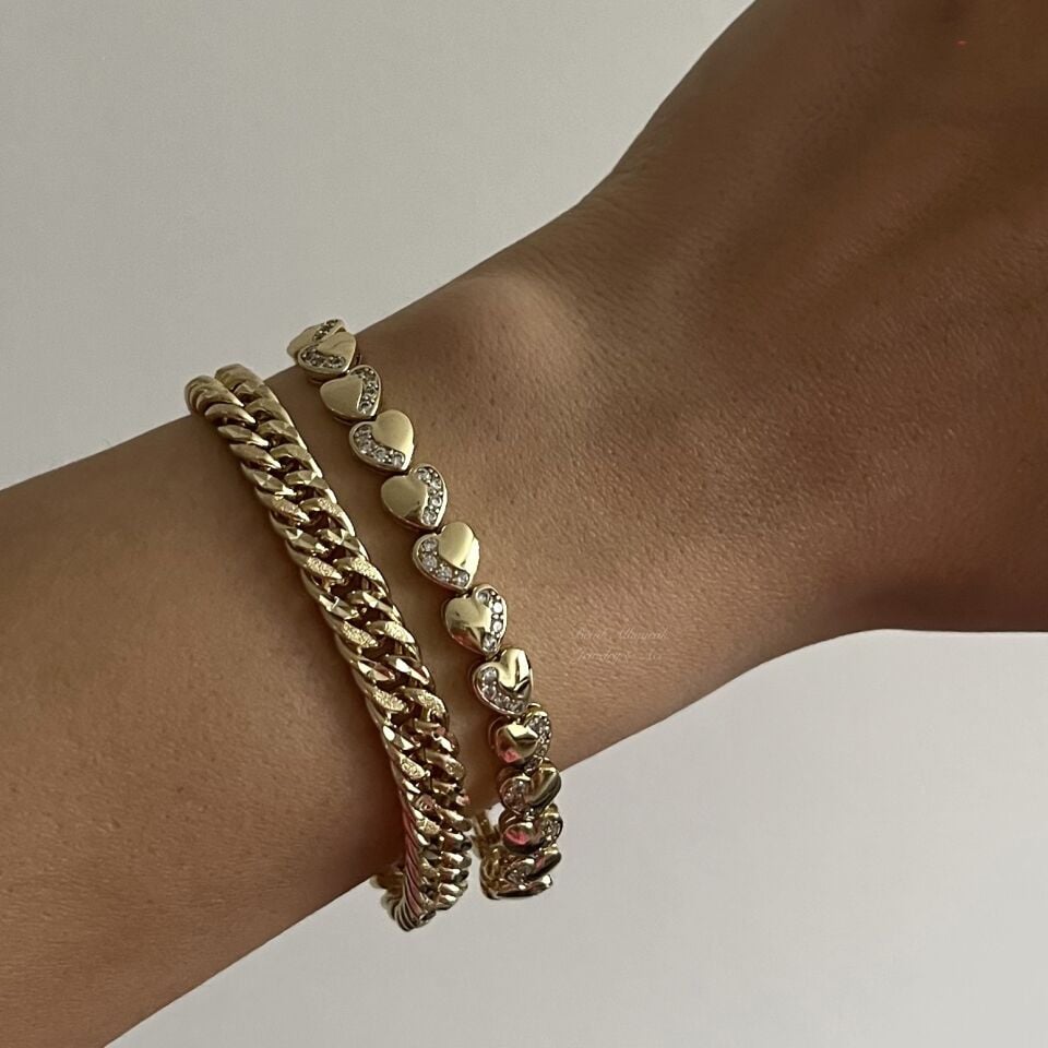 Taşlı Kalpli Xuping Bileklik