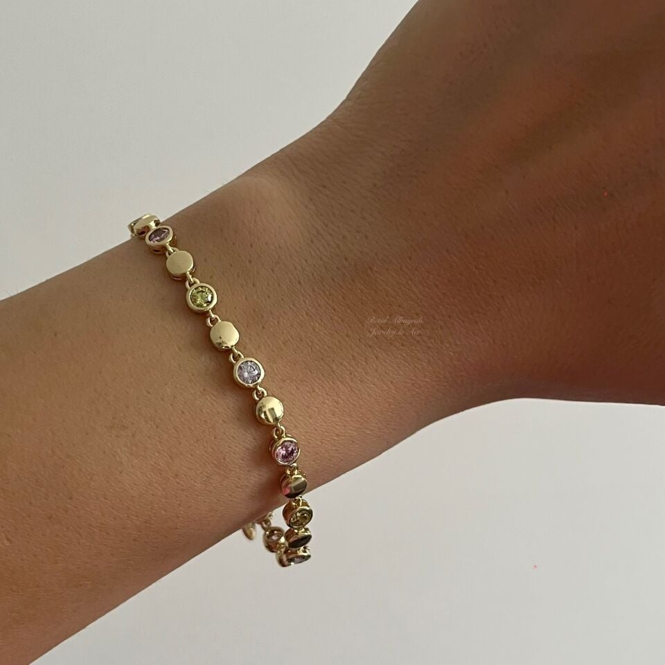 Yuvarlak Renkli Taşlı Xuping Bileklik