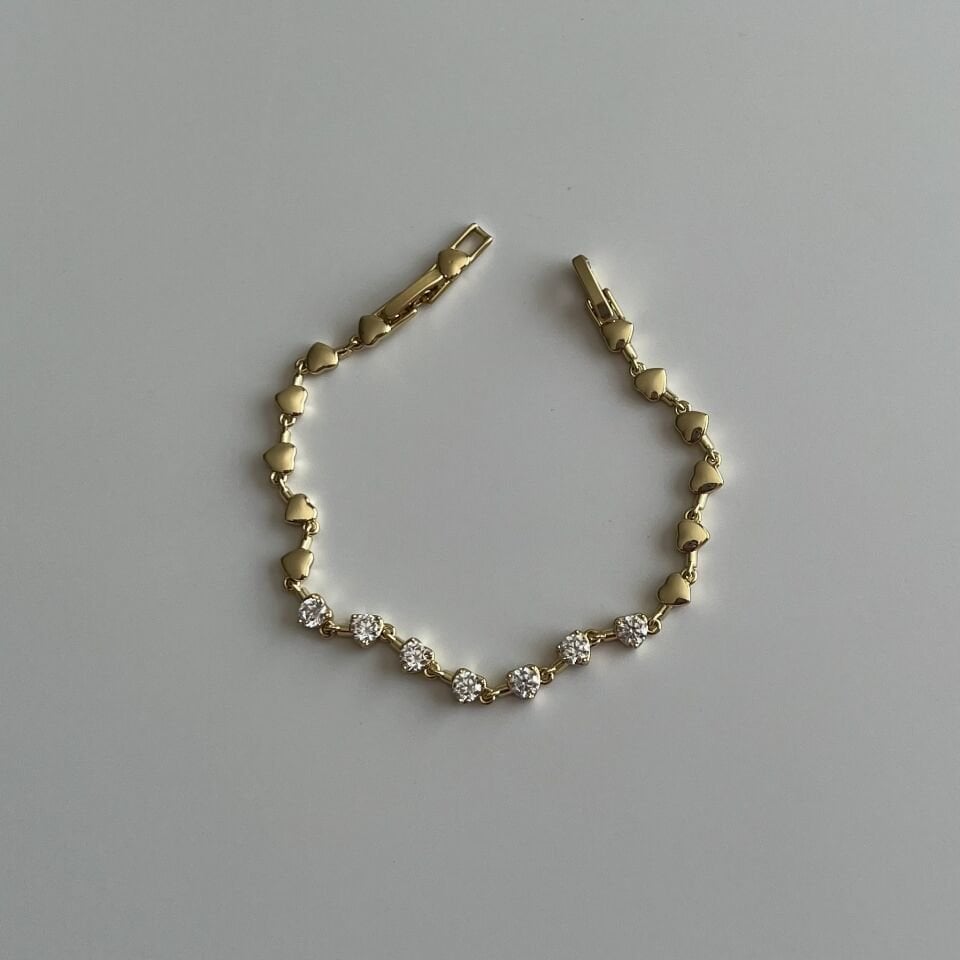 Minimal Taşlı Kalpli Xuping Bileklik