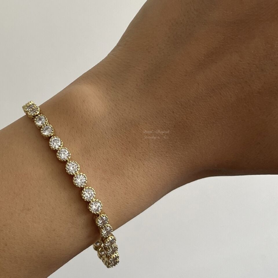 Yuvarlak İri Taşlı Xuping Suyolu Bileklik