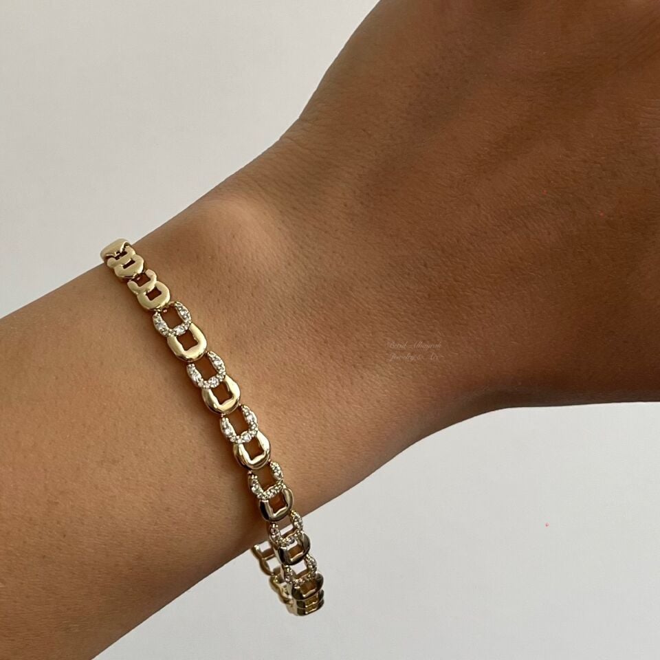 Kare Kare Taşlı Xuping Bileklik