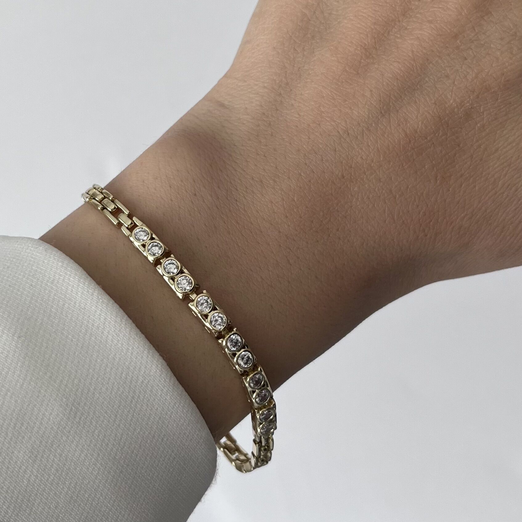 Dikdörtgen Kordonlu Yuvarlak Taşlı Xuping Bileklik