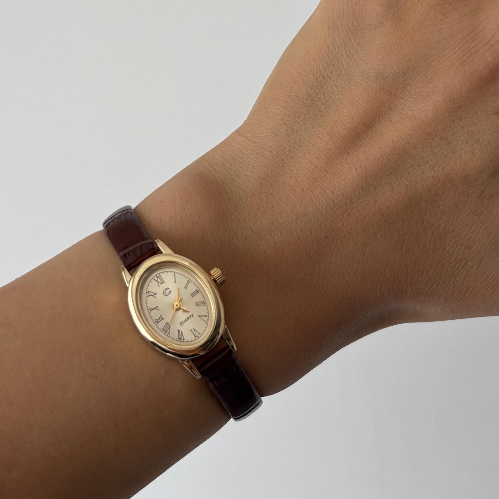 Luna Model Vintage Kahve Kordon Saat