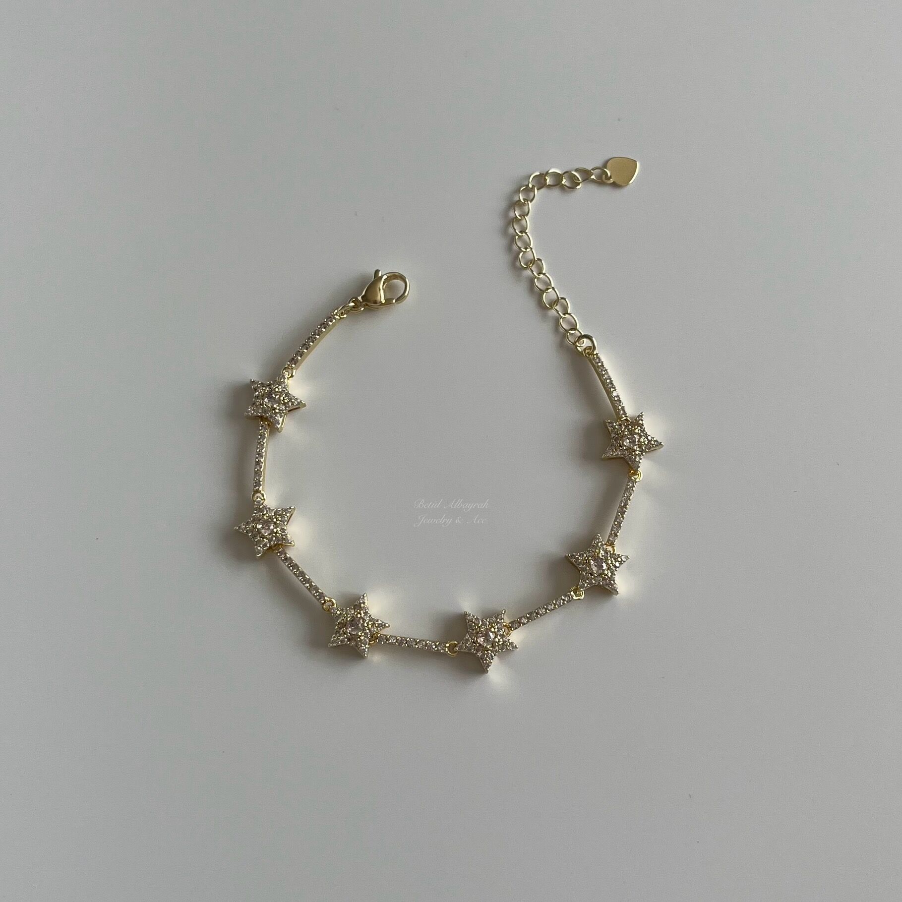 Altın Kaplama Full Taşlı Yıldızlı Suyolu Bileklik