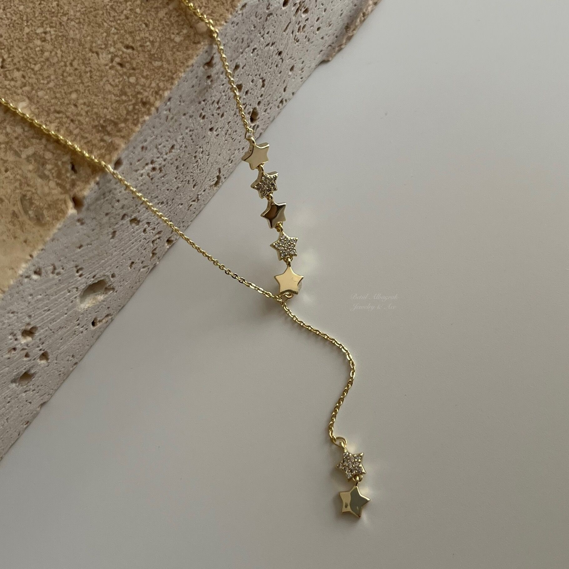 Altın Kaplama Minimal Taşlı Yıldız Kolye