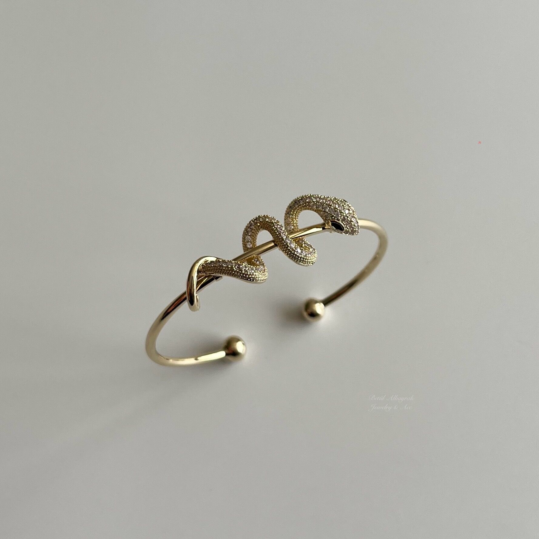 Altın Kaplama Ayarlanabilir Yılan Figür Bileklik