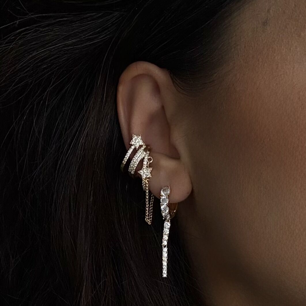 Vip Yıldızlı Zincirli Earcuf
