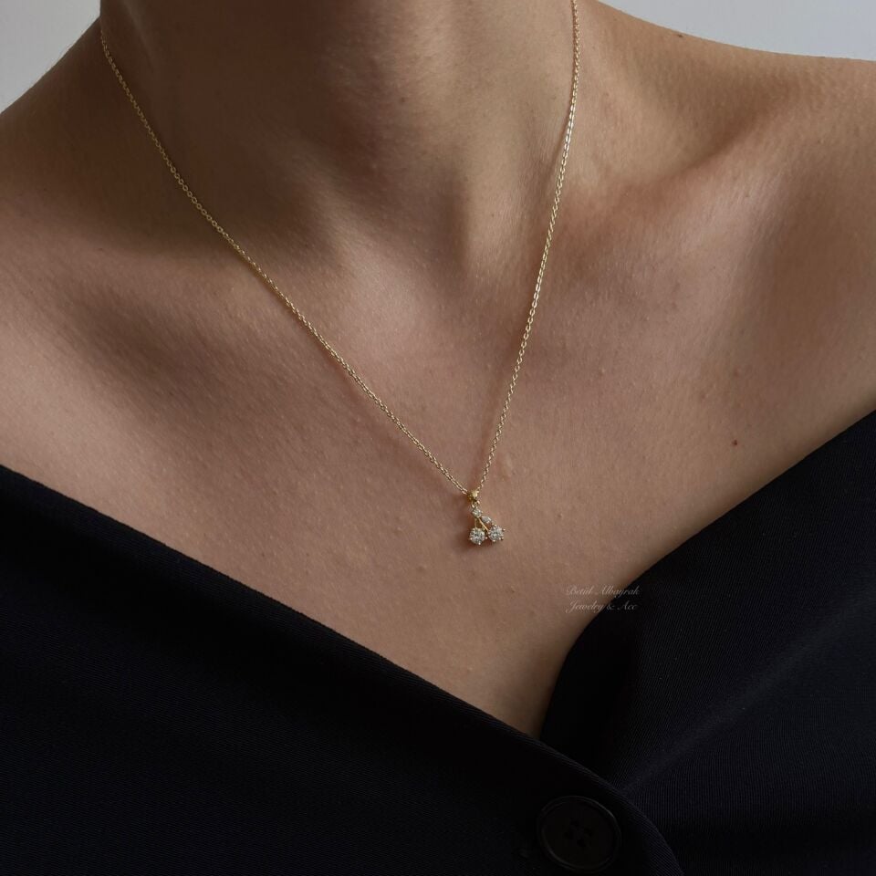 Xuping Taşlı Kiraz Figür Kolye