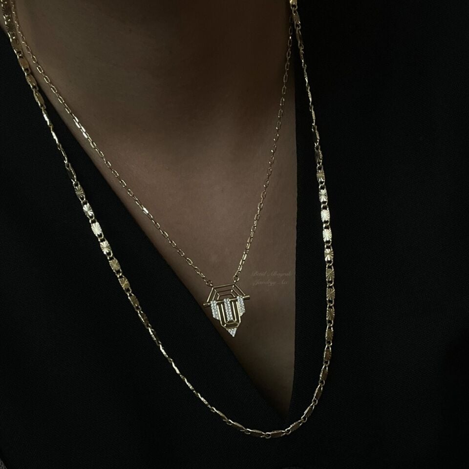 Altın Kaplama Uzun Desenli Zincir