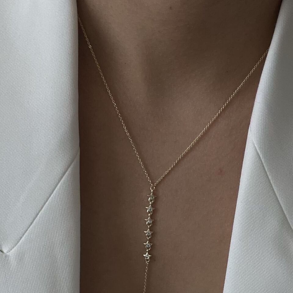 Altın Kaplama Yıldız Y Model Kolye