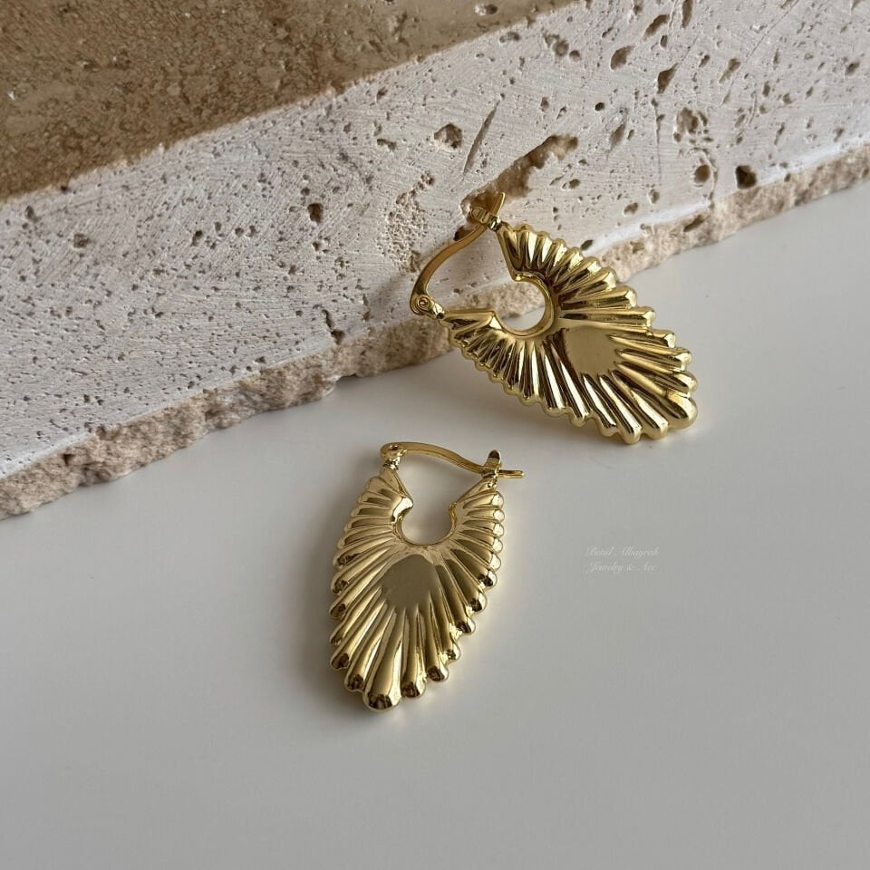 Altın Kaplama Vintage Oval Küpe