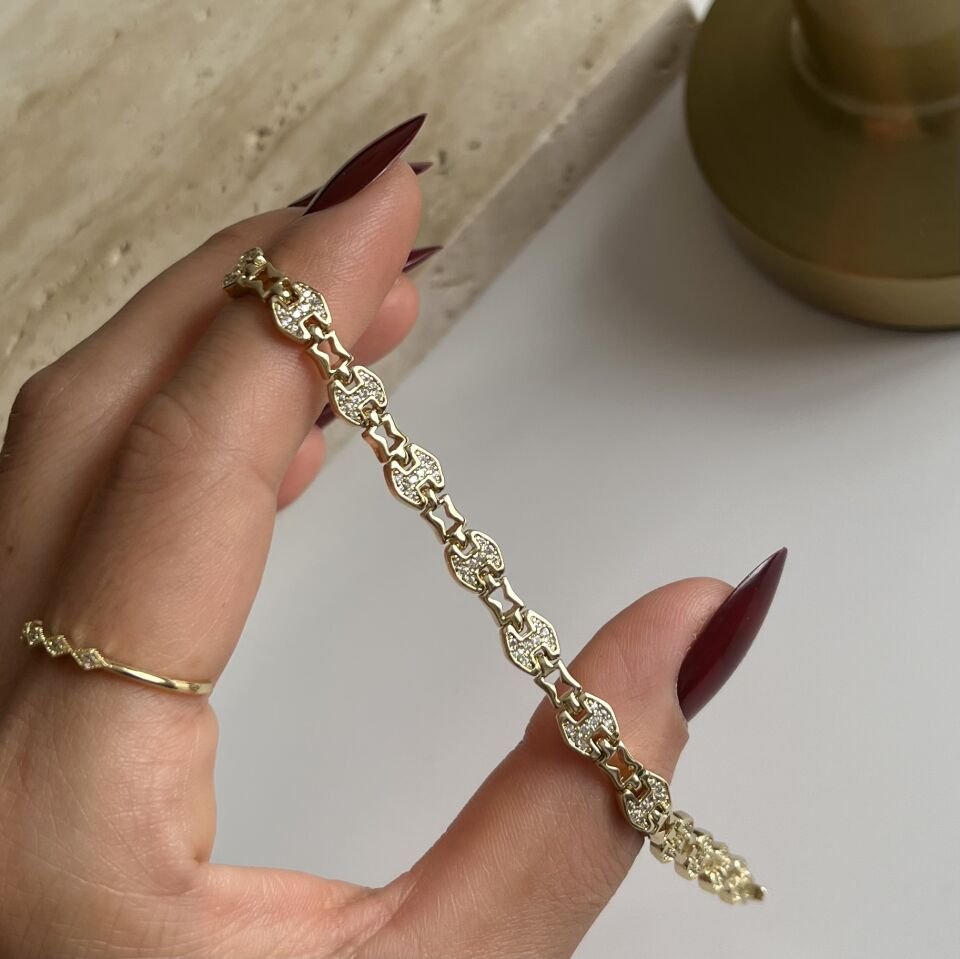 Kuyumcu Model Taşlı Desenli Xuping Bileklik