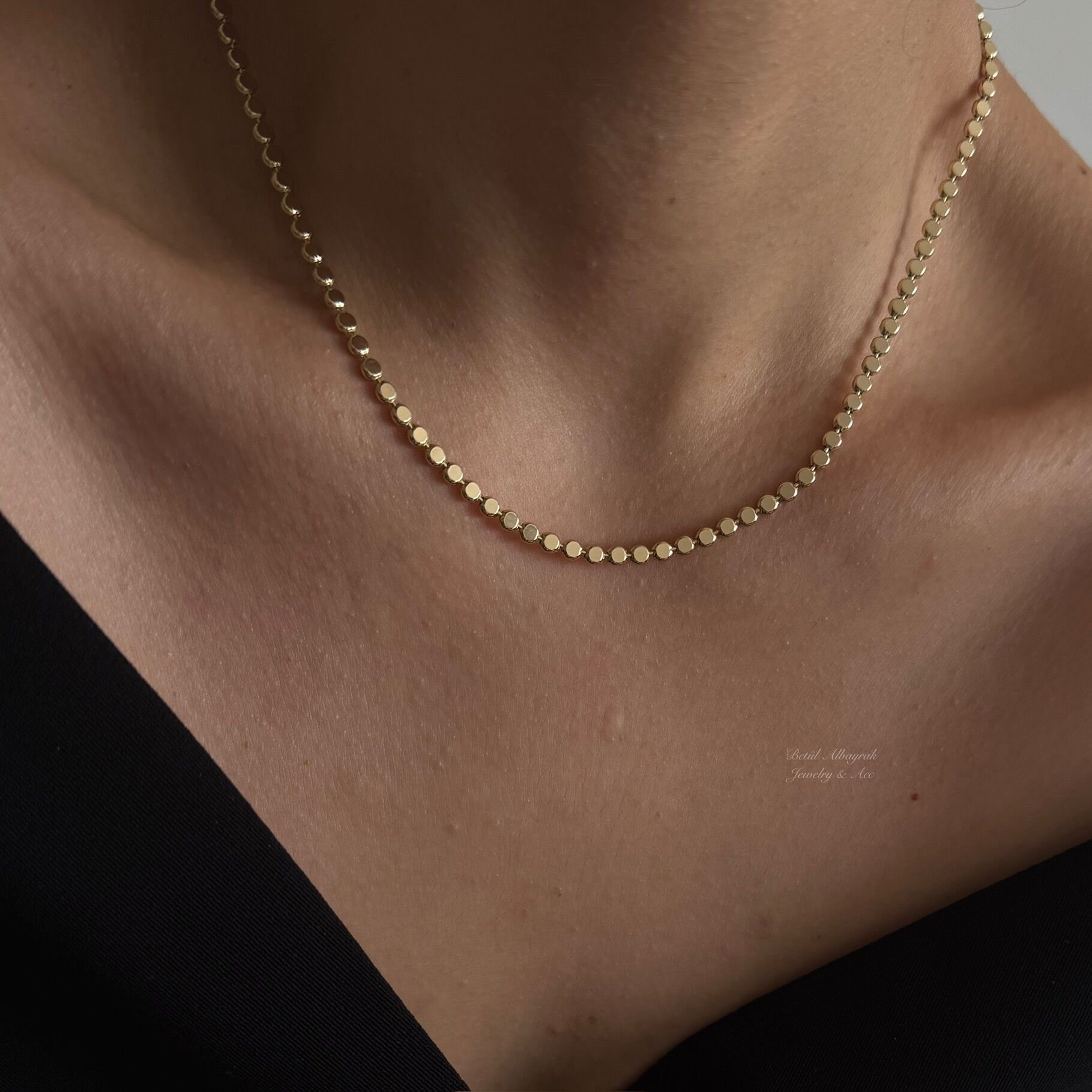 Xuping Yuvarlak Taneli Ezme Zincir Kolye