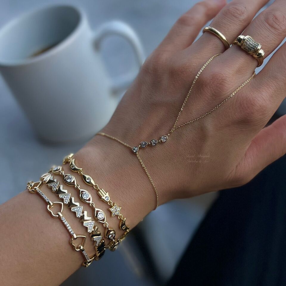 Altın Kaplama Kalp Su Yolu Bileklik