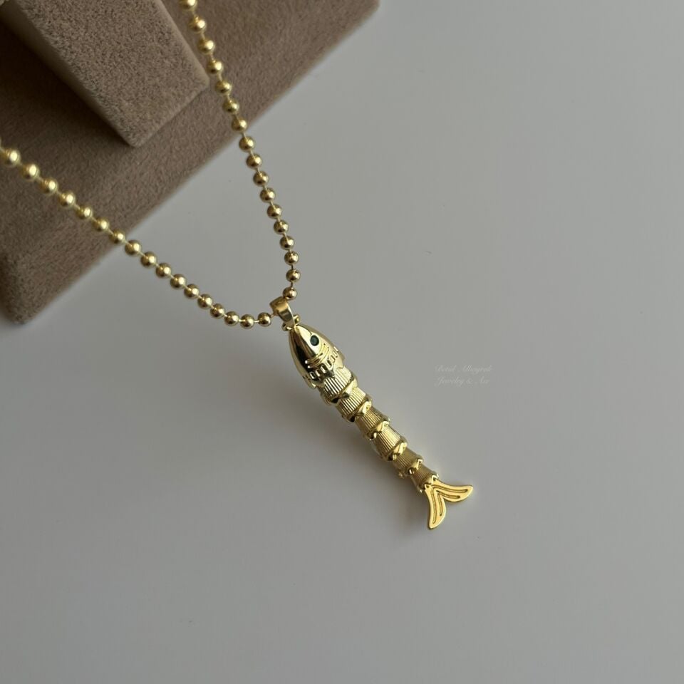 Çelik Topçuk Zincir Balık Kolye