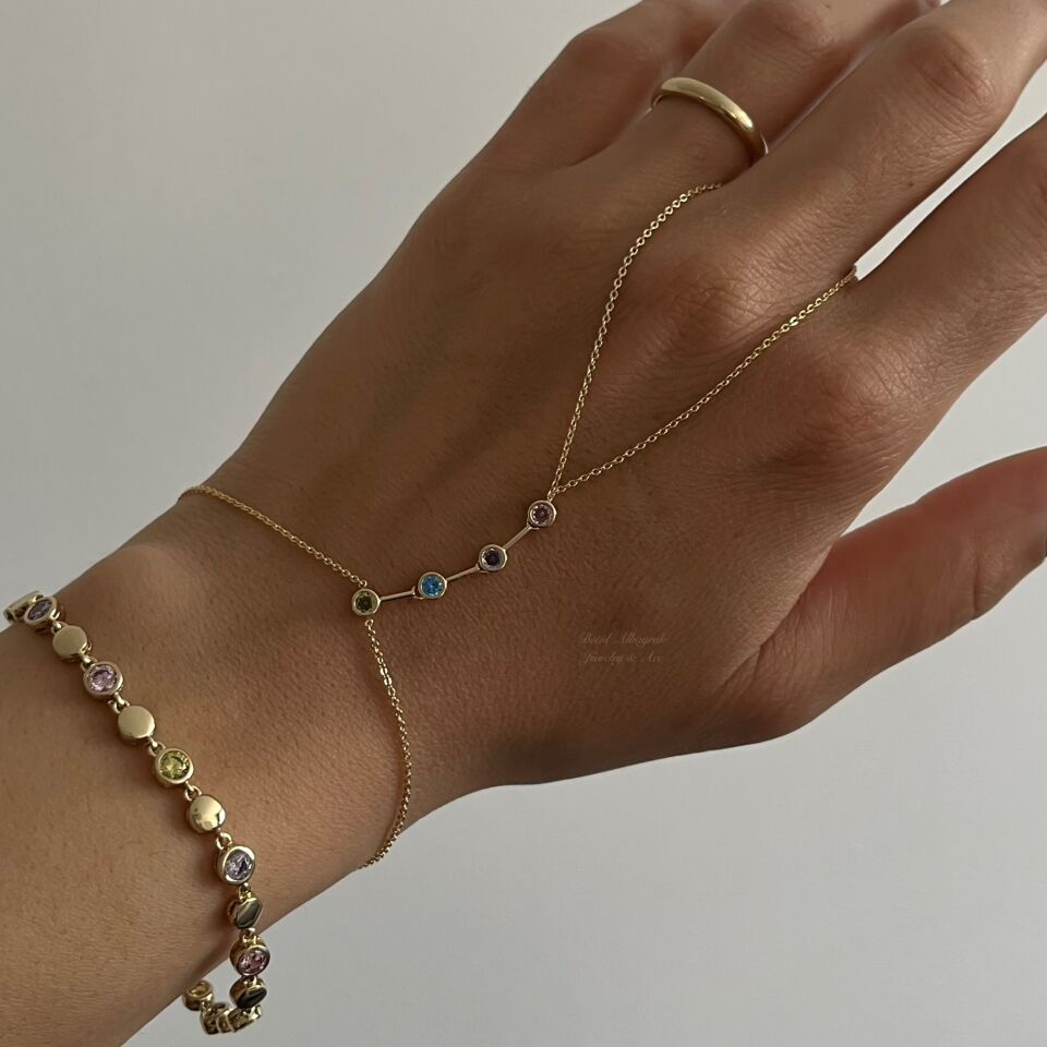 Vip Yuvarlak Renkli Taşlı Şahmeran