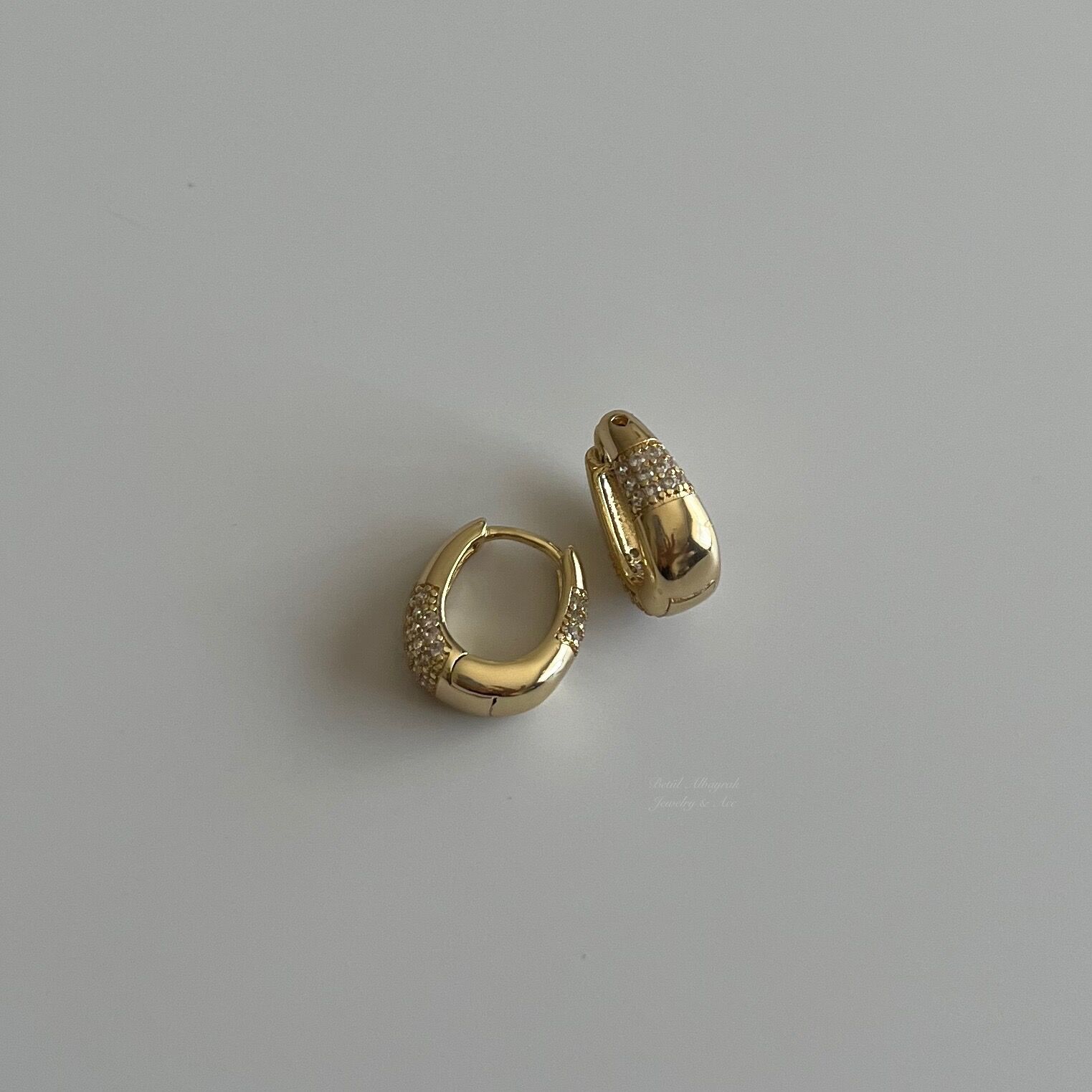 Vip Taşlı Oval Küpe