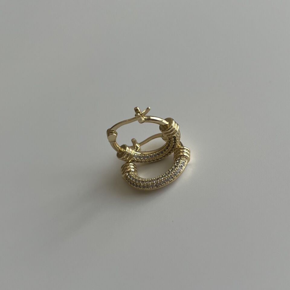 Vip Taşlı Halka Küpe