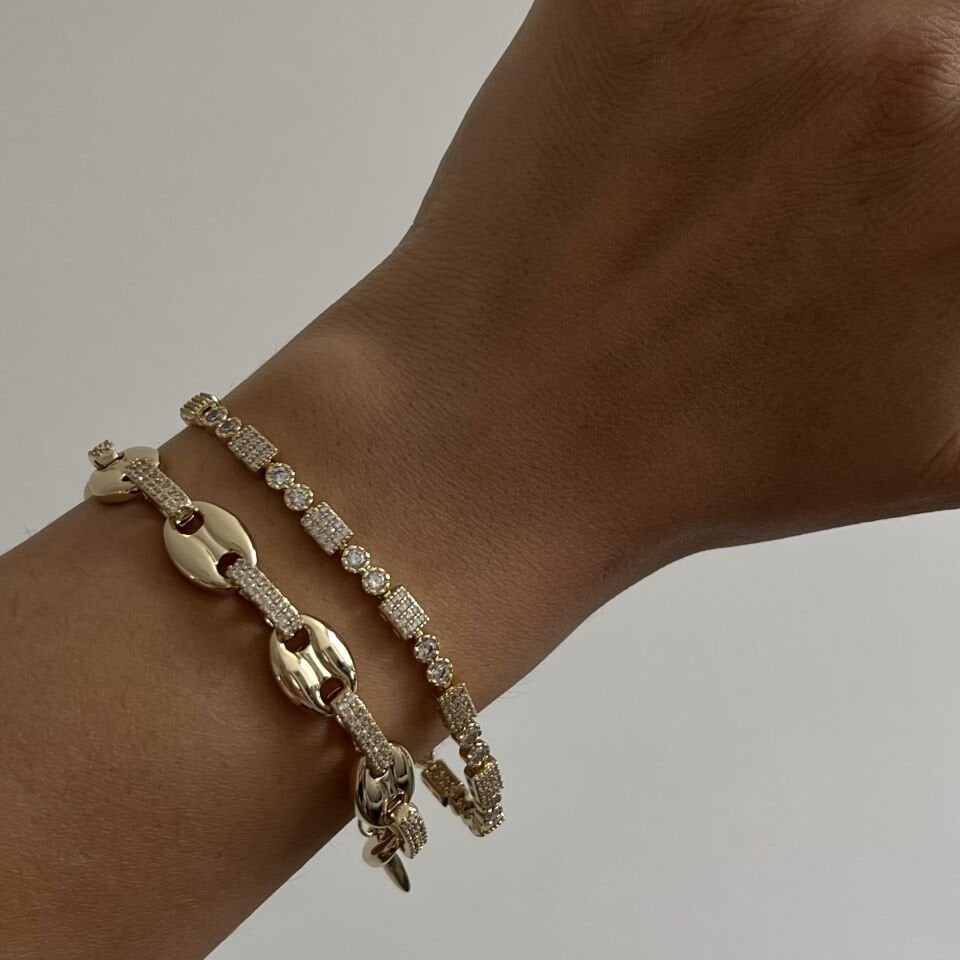 Xuping Düğme Model Taşlı Bileklik