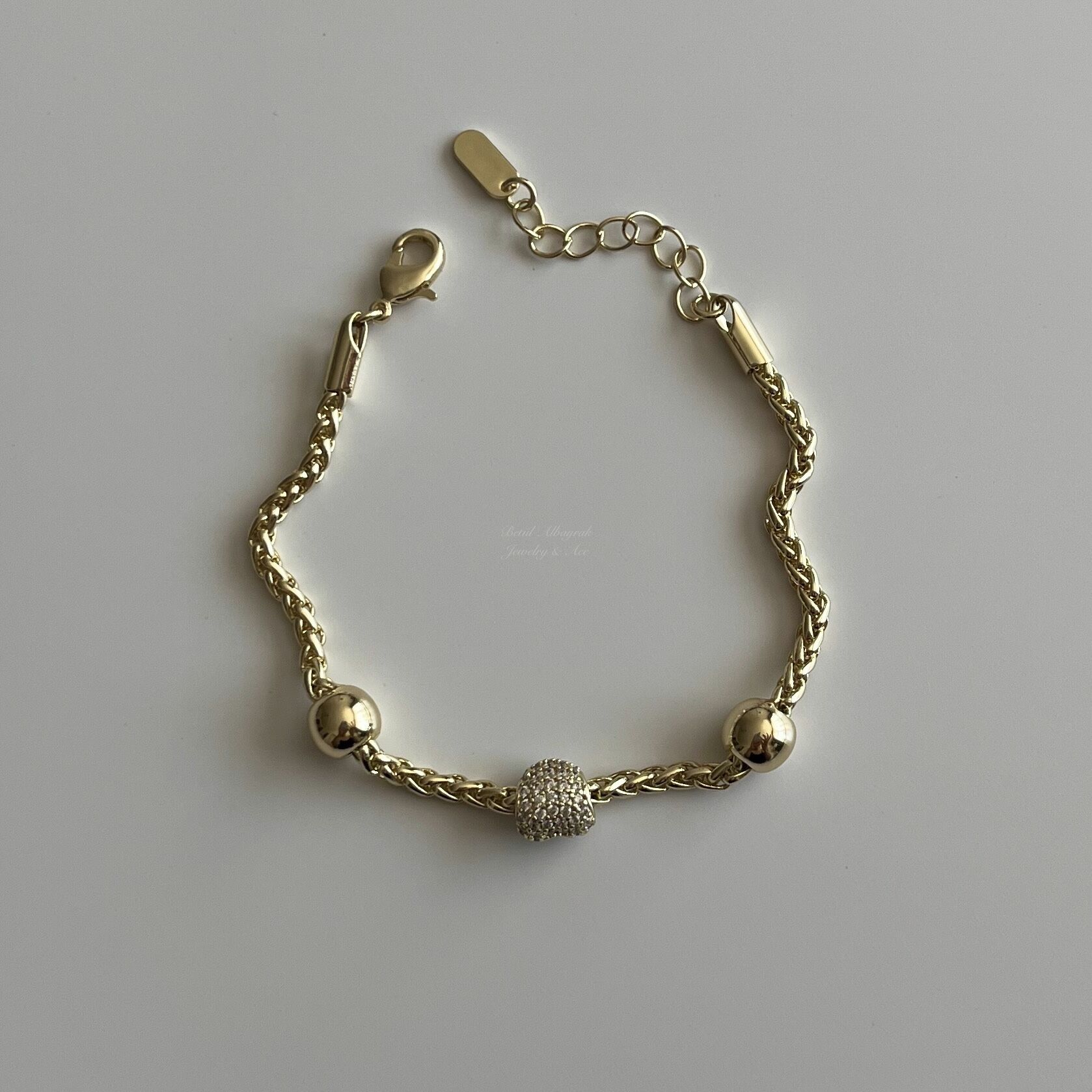 Altın Kaplama Topçuklu Zincir Bileklik