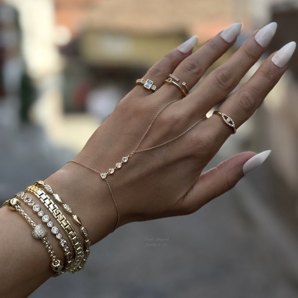 Altın Kaplama Topçuklu Zincir Bileklik