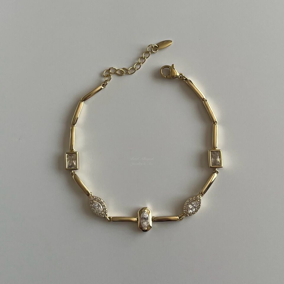 Oval Kare Taşlı Xuping Bileklik