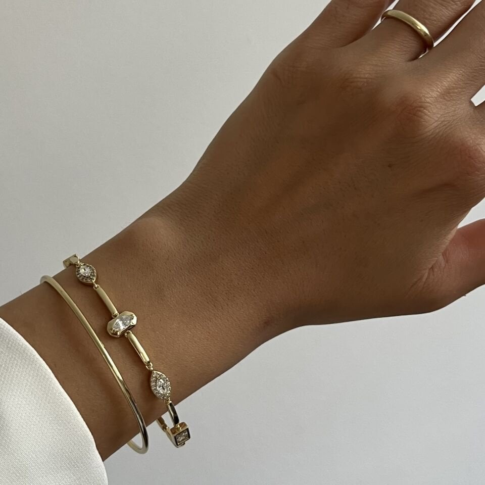 Oval Kare Taşlı Xuping Bileklik