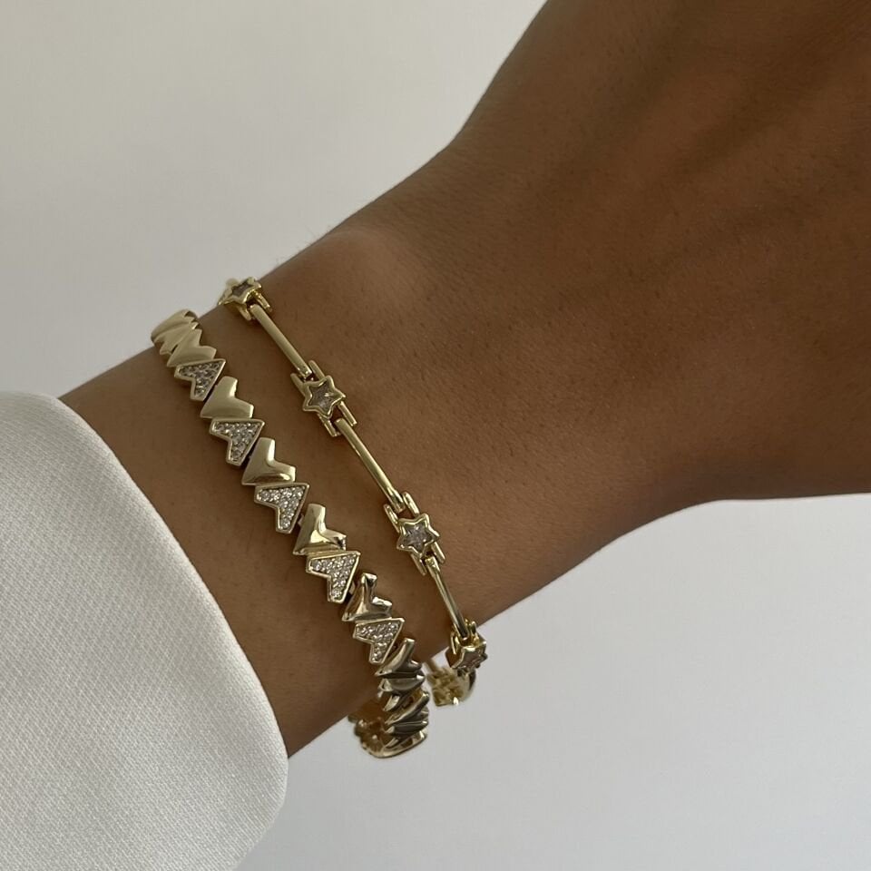 Altın Kaplama Yıldızlı Bileklik