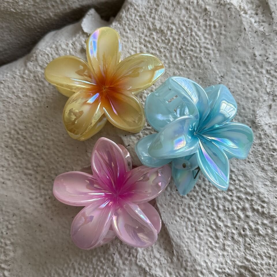 Sedefli Lotus Çiçeği Renkli Mandal Toka