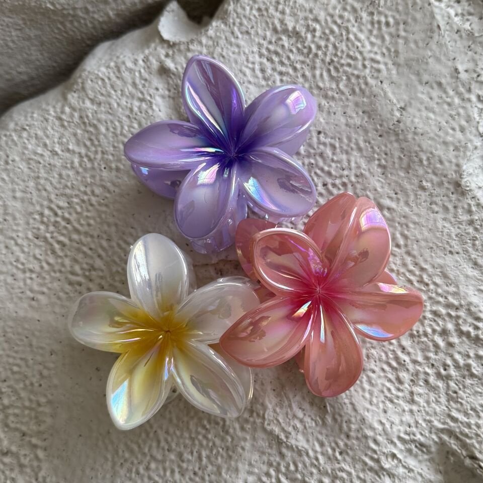 Sedefli Lotus Çiçeği Renkli Mandal Toka