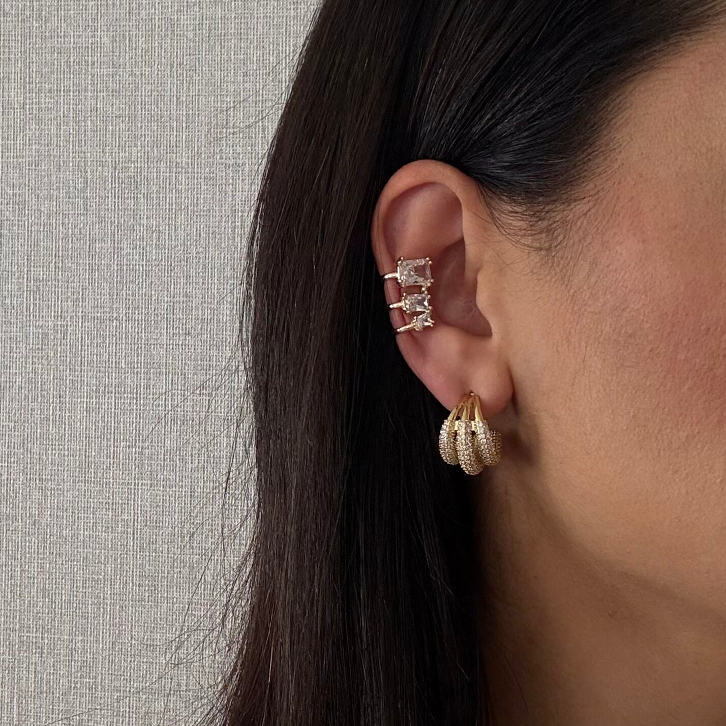 Vip Baget Taşlı Earcuff