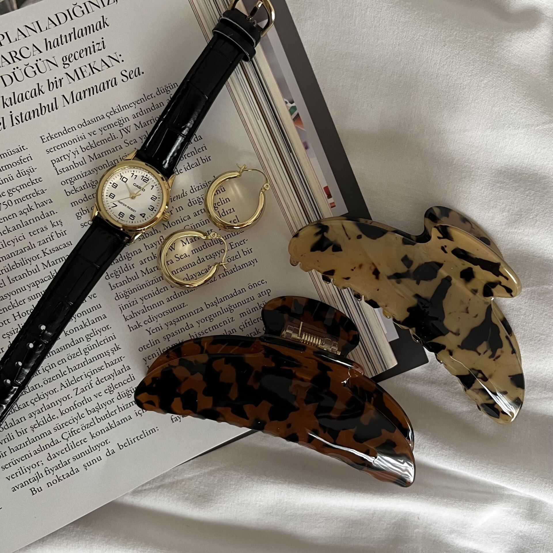 Oval Leopar Desen Kemik Mandal Toka