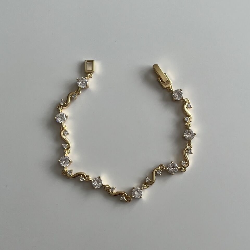 Altın Kaplama Taşlı Bileklik