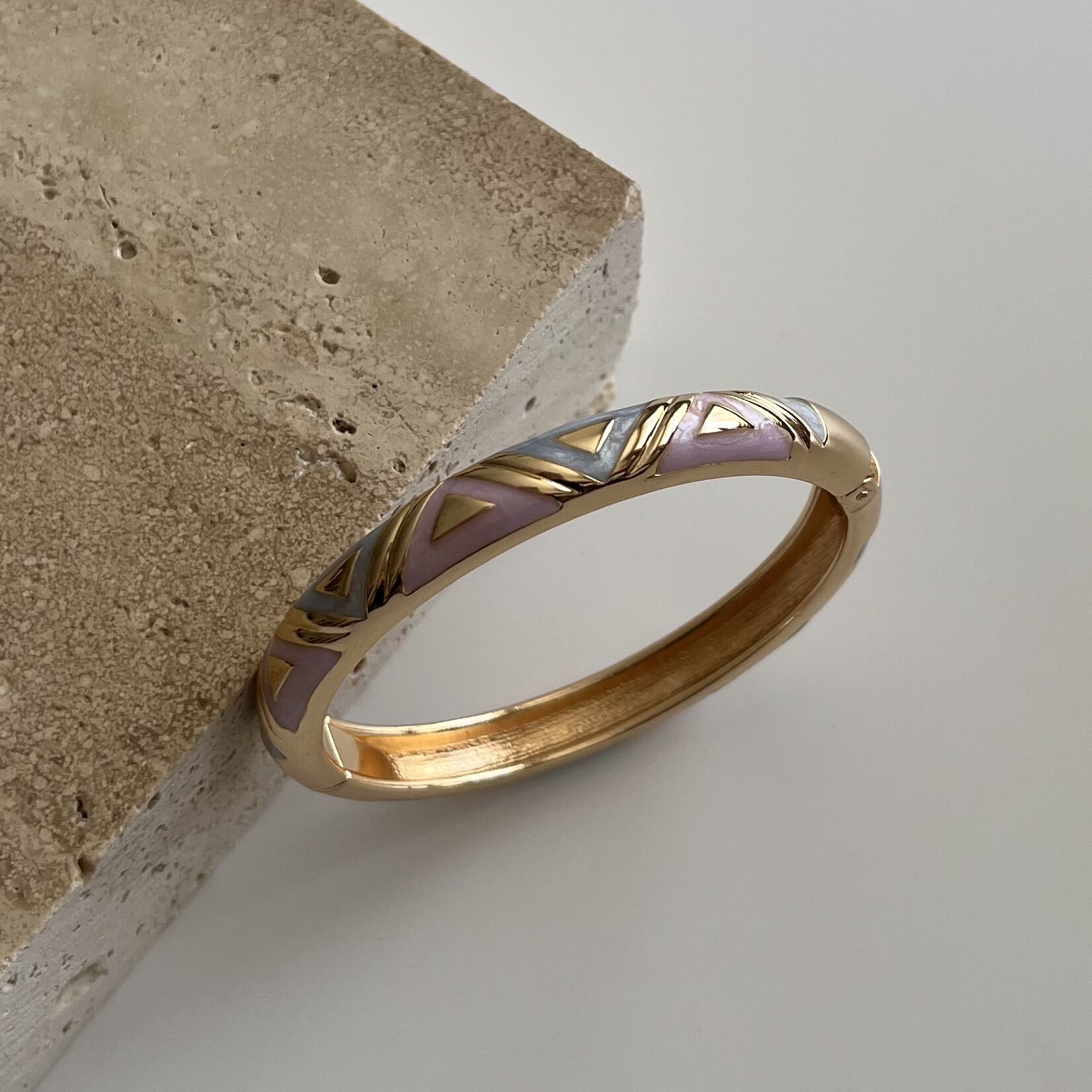 Altın Kaplama Mineli Kelepçe Bileklik