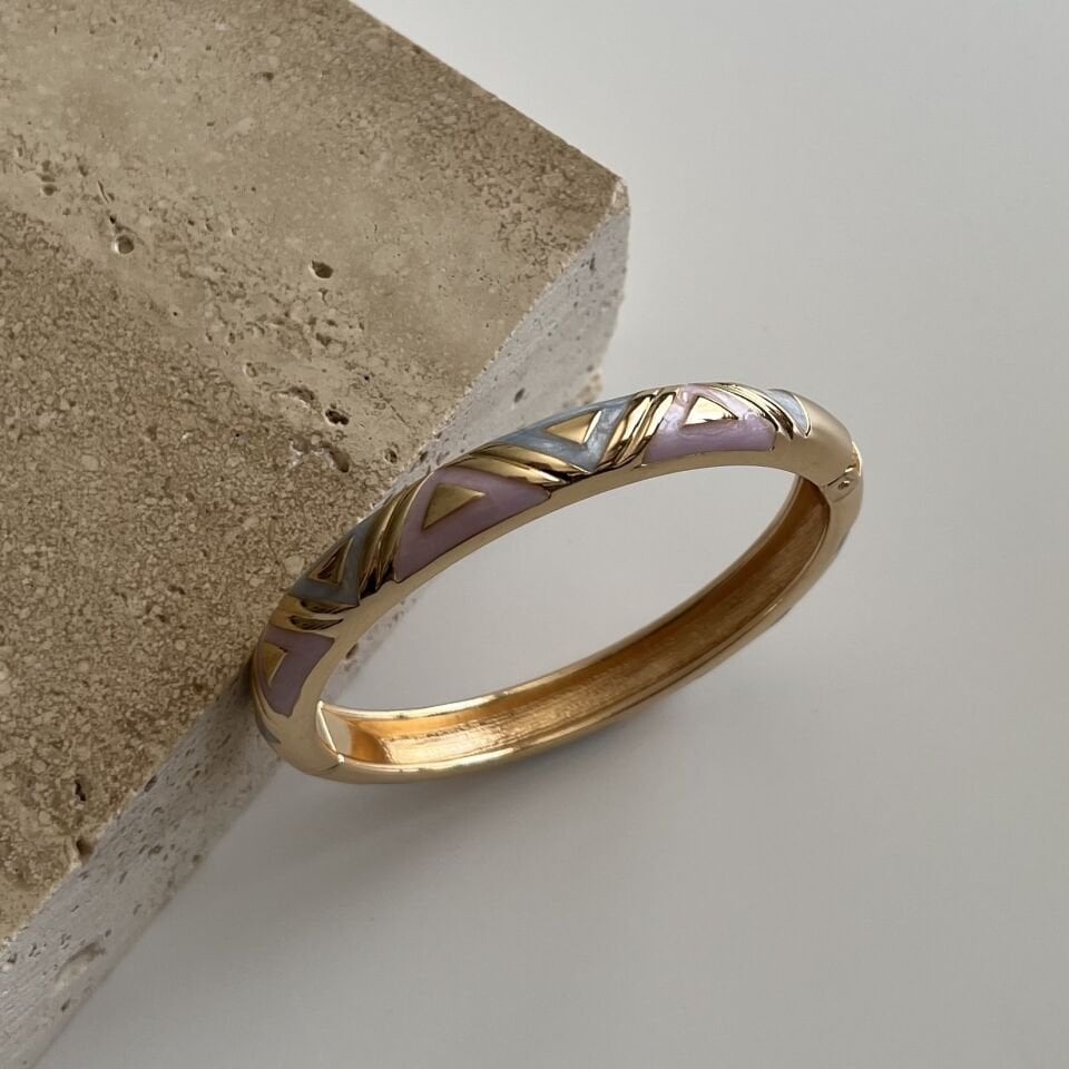 Altın Kaplama Mineli Kelepçe Bileklik