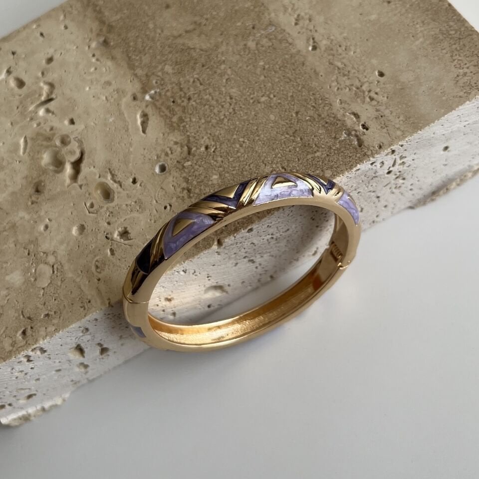 Altın Kaplama Mineli Kelepçe Bileklik