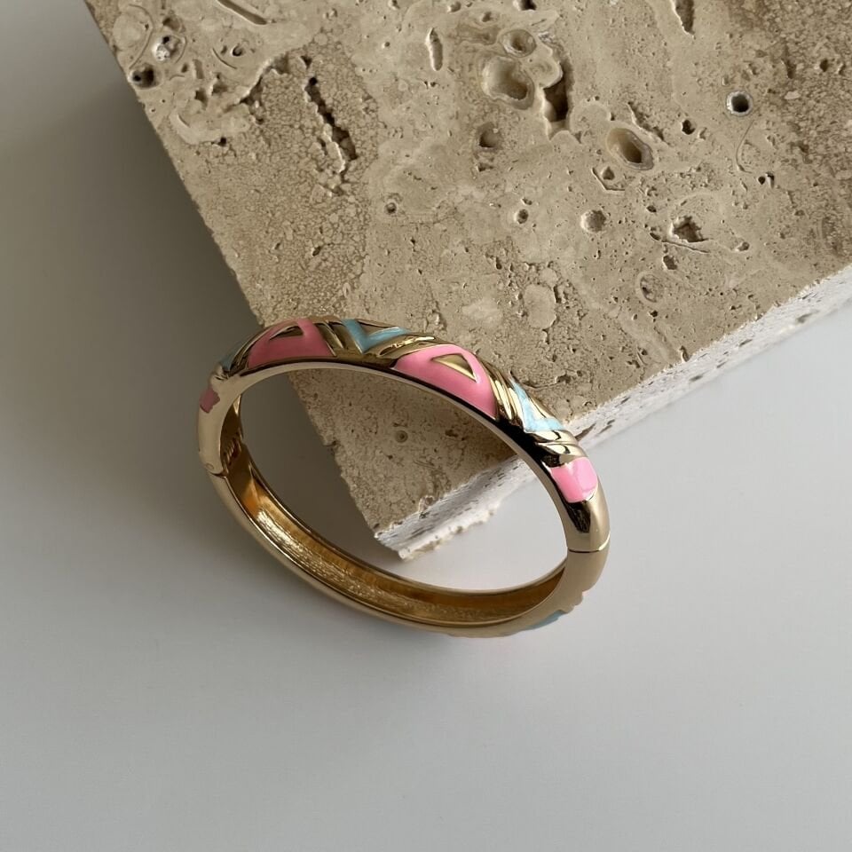 Altın Kaplama Mineli Kelepçe Bileklik