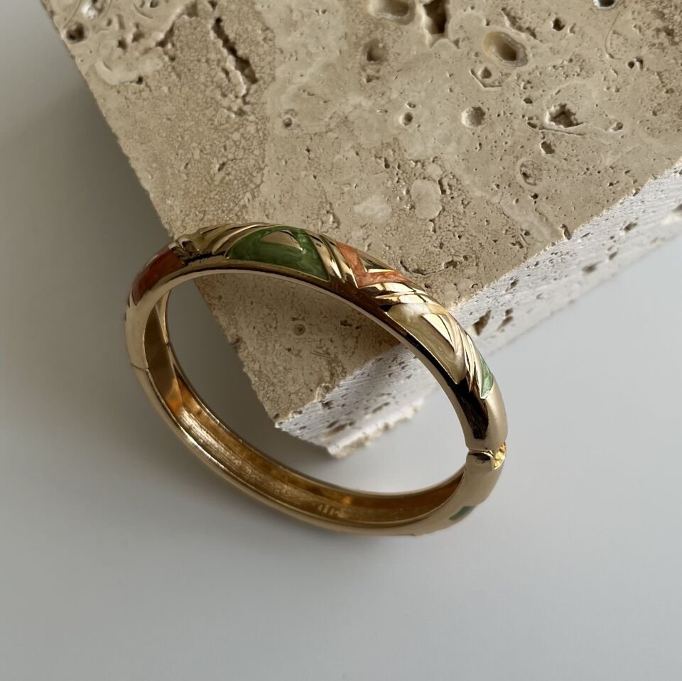 Altın Kaplama Mineli Kelepçe Bileklik