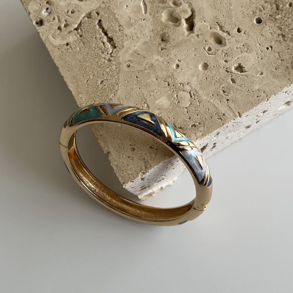 Altın Kaplama Mineli Kelepçe Bileklik