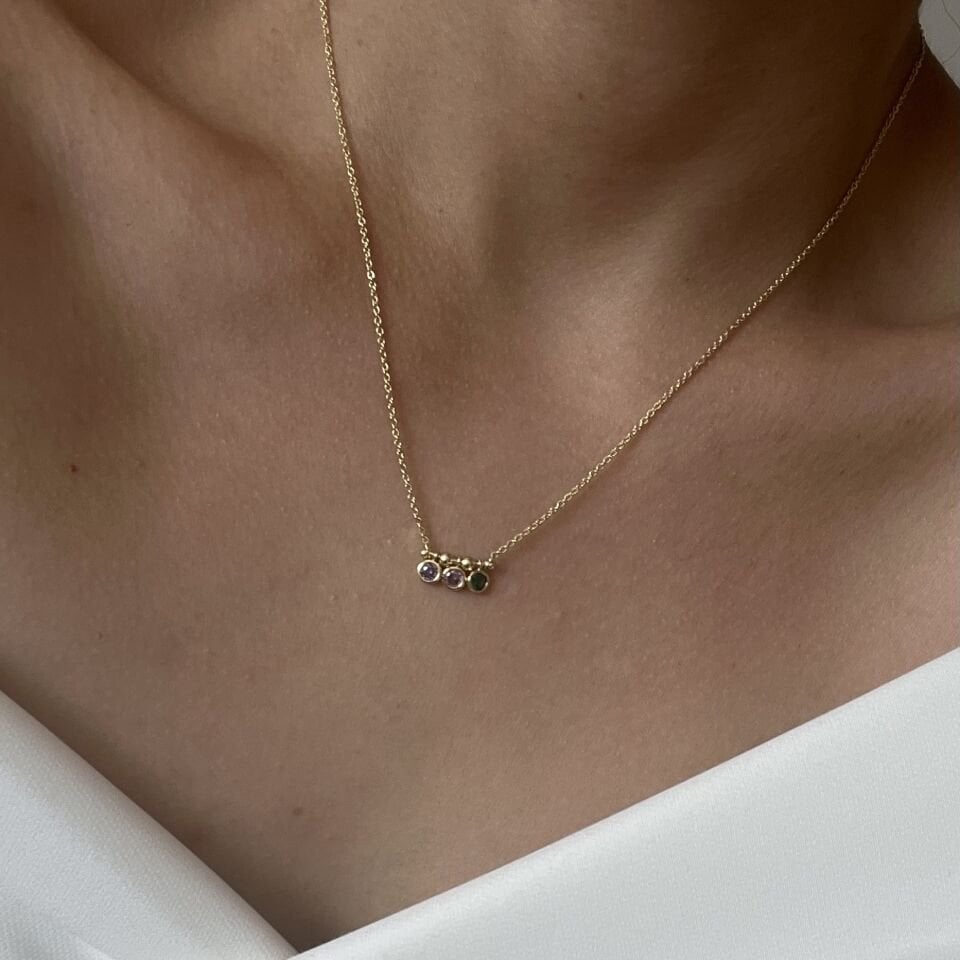 Minimal Renkli Taşlı Xuping Kolye