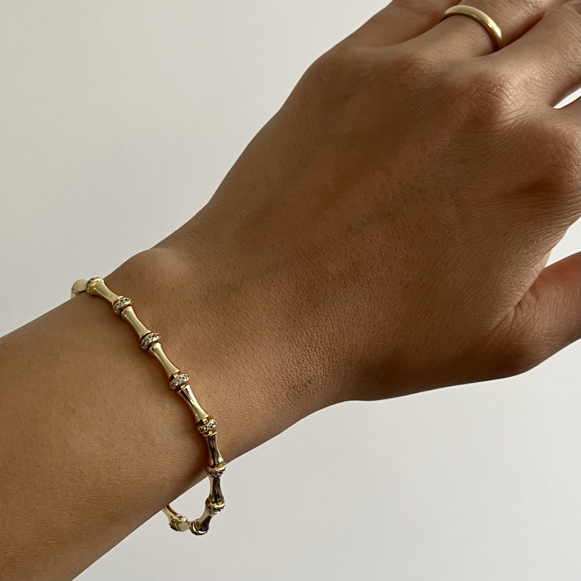 Altın Kaplama Taşlı Eklem Model Bileklik