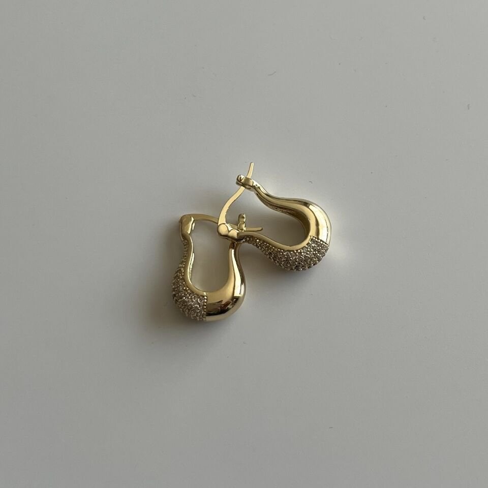 Vip Taşlı Damla Model Küpe