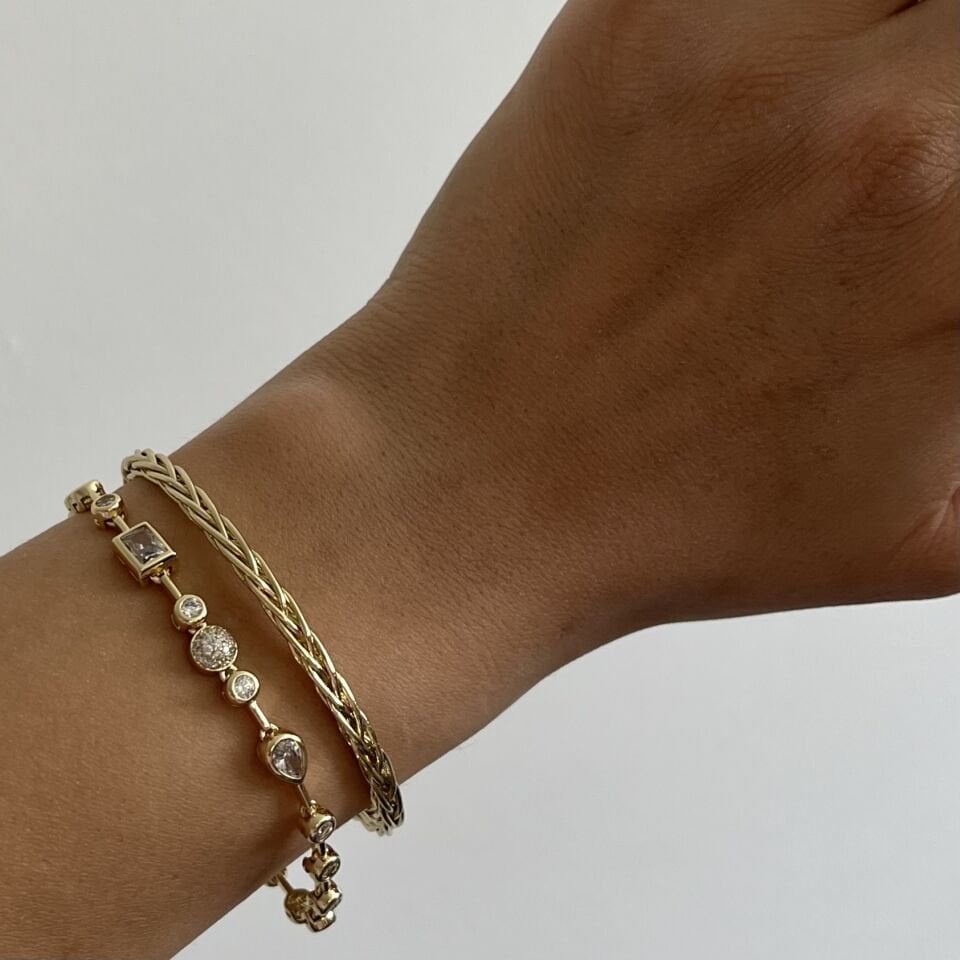 Altın Kaplama Çok Taşlı Bileklik