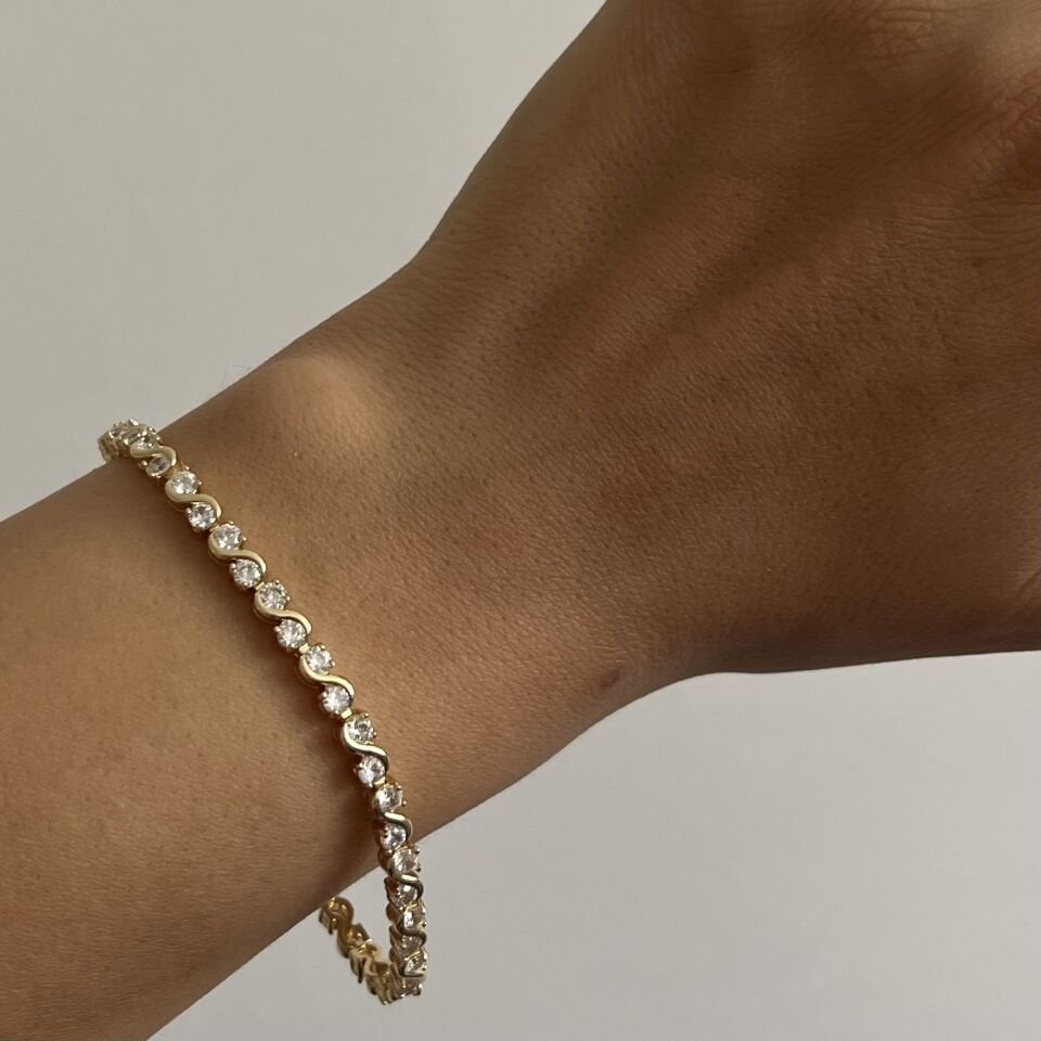 Altın Kaplama Minimal Kuğu Motif Bileklik