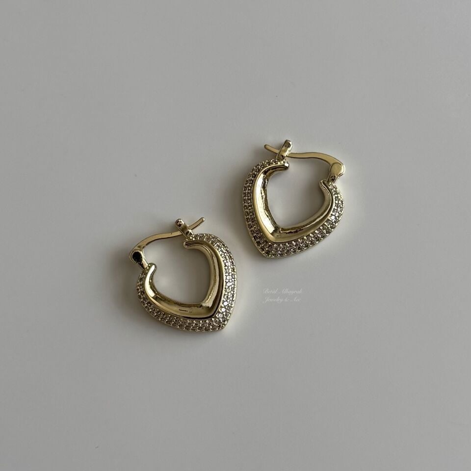 Vip Taşlı Kalp Figür Küpe