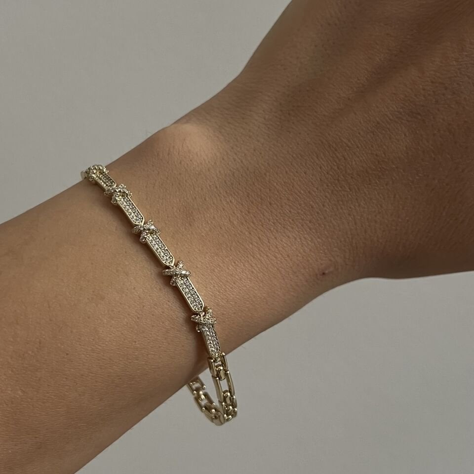 X Model Taşlı Xuping Bileklik