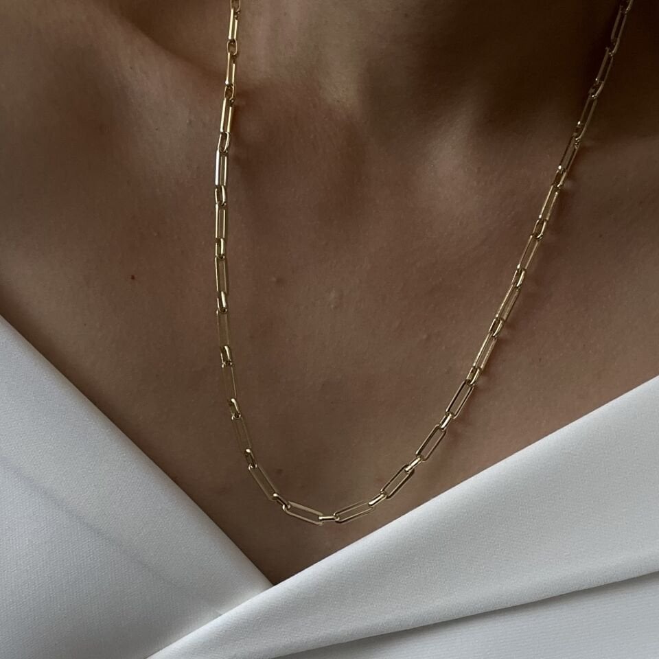 Altın Kaplama Ataç Zincir Kolye