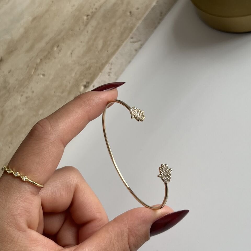 Altın Kaplama Ayarlanabilir El Figür Bileklik